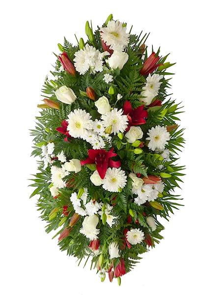Flores para funerales y entierros. Centro de flor variada
