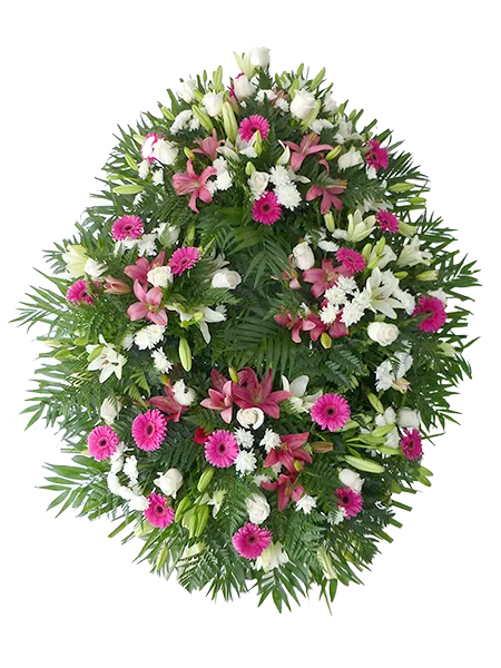Flores para funerales y entierros. Centro de flores variadas